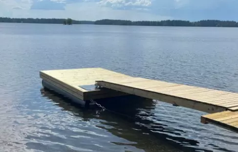 Laituri Savorak Mökki-P RUSKEA 4 x 2,4m + 1,2 x 5m Kävelysilta - Muoviputkiponttonilaiturit - 51030 - 1
