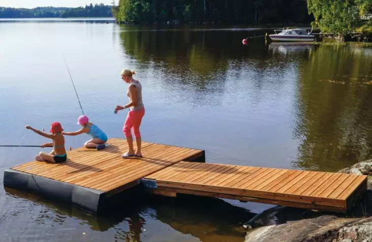 Laituri Savorak Sauna 1: 4,8m (Ahti)+ ruskea - Muoviponttonilaiturit - 50930 - 1