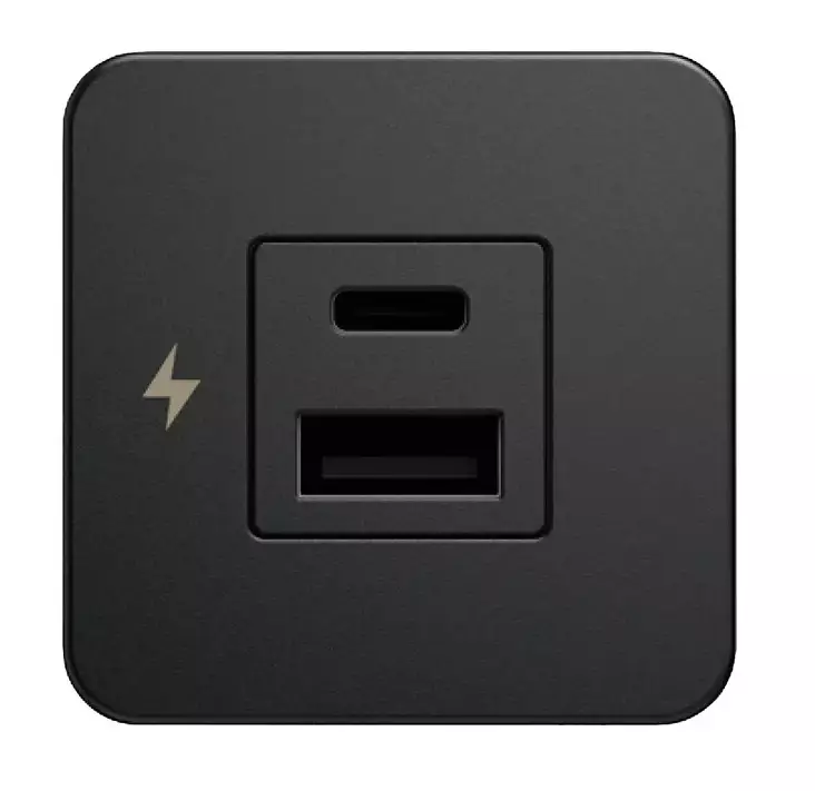 TILE USB-A / USB-C LATURI 12/24V, MUSTA - Akkutarvikkeet veneisiin - M9514601140 - 1