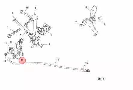 Mercury Bushing (Throttle Linkage Tiller) (932481) - Mercury/Mercruiser osat - 41180 - 2