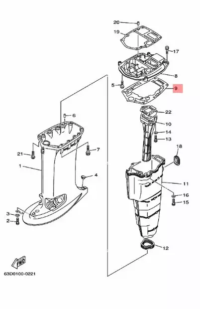 Rikitiiviste Yamaha 40-50hv 40V 40Y 50H Upper Casing Gasket - Perämoottorin Perän osat - 38420 - 2