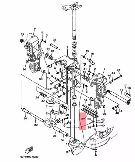 Anodi Yamaha Runkoon Bracket 40H-90A F80A F100A - Yamaha sinkkianodit - 6210 - 2