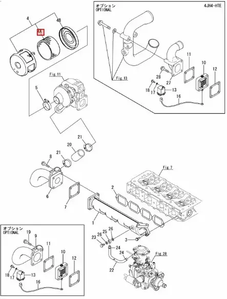 Ilmansuodatin/Element Assy Yanmar 3JH 4JH - Yanmar moottorin alkuperäisosat - 44250 - 2