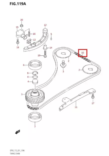 Jakoketju/Chain Timing Suzuki DF90-DF140hv - Varaosat ja lisävarusteet - 50980 - 1