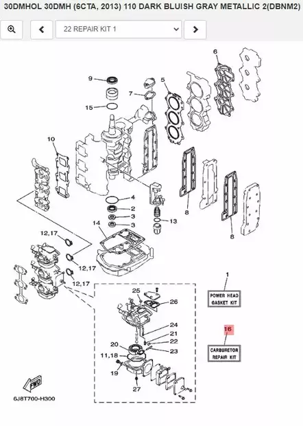 Kaasarin Korjaussarja/Carburetor Repair - Yamaha muut - 39700 - 2