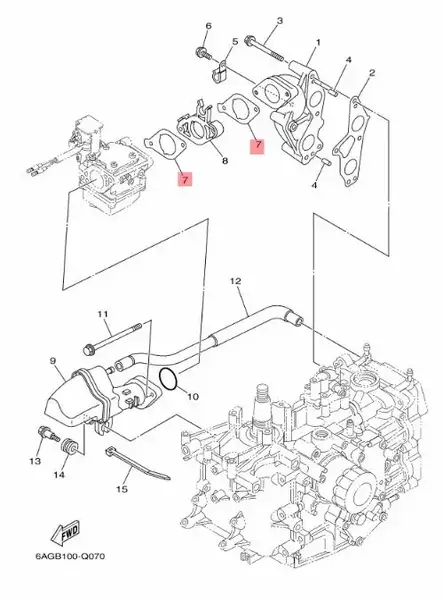 Kaasuttimen Välitiiviste/Gasket Manifold 2 F15C/F20B/F20C Yamaha - Yamaha muut - 33590 - 2