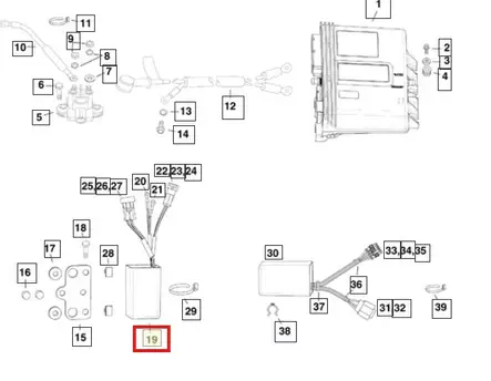 Kallistus- ja Trimmirele/Cable&Relay Ay Evinrude 15-300hv - Varaosat ja lisävarusteet - 50440 - 1