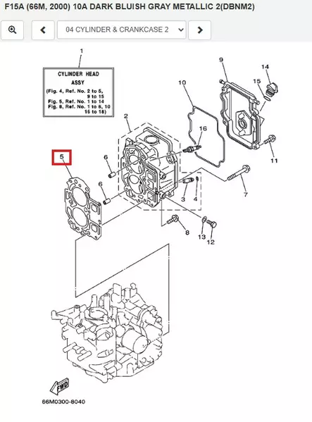 Kannentiiviste/Gasket Cylinder Head Yamaha F9.9C F13.5A F15A - Yamaha osat perämoottoreille - 50630 - 1