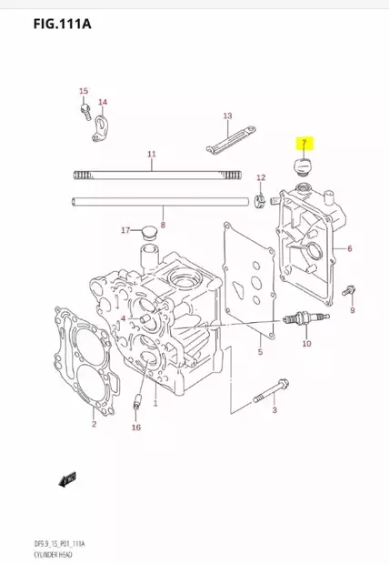 Korkki Öljyntäyttö/Oil Filler Plug Set Suzuki DF9.9 DF15 - Suzuki osat perämoottorille - 37450 - 2