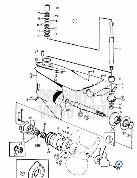 Lukituspultti Potkuri/Screw VOLVO Aquama - Sisäperämoottorin osat - 6690 - 2