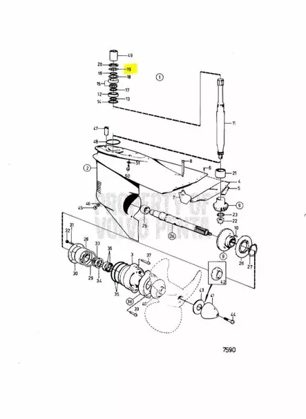 Lukkolevy/Lock Washer Volvo Penta AQ280 - Sisäperämoottorin osat - 7140 - 2
