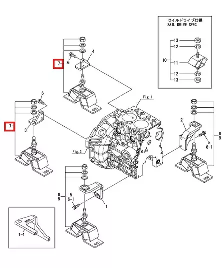 Moottorityyny/Mount Flexible 75kg Yanmar - Yanmar moottorin alkuperäisosat - 50470 - 1
