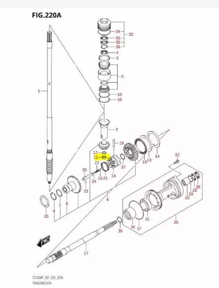 Mutteri/Nut (M6)Transmission Suzuki DF150-DF250 DT115-DT225 - Suzuki osat perämoottorille - 42920 - 2