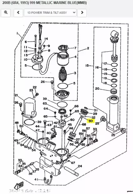 O-Rengas Trimmiin/O-Ring Trim Piston Yamaha 25Q-225B hv 2-Tahti - Yamaha muut - 10000 - 2