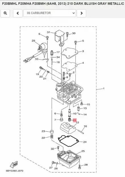 Pääsuutin/Jet Main (Ä112) Yamaha F20A/B F25A - Yamaha muut - 25260 - 2