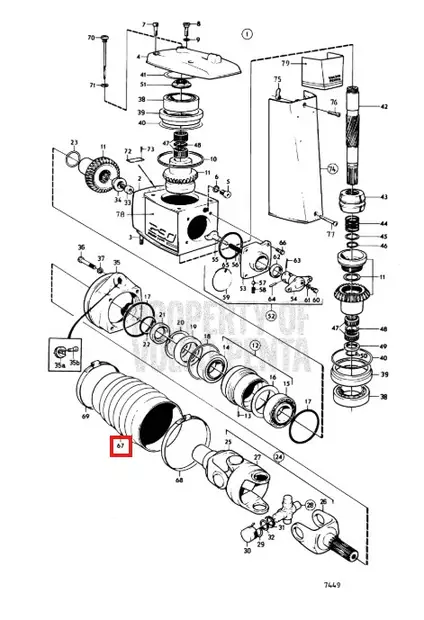 Paljekumi Vetoakseli Volvo Penta 876294 AQ200-290 SP-A/C DP-A-DP-G DPX - Sisäperämoottorin osat - 52540 - 1