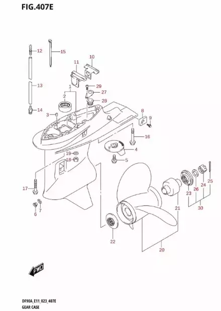 Perän Tiivistesarja/Kit Gear Case Sealing Suzuki DF70-DF100 - Suzuki osat perämoottorille - 41460 - 2