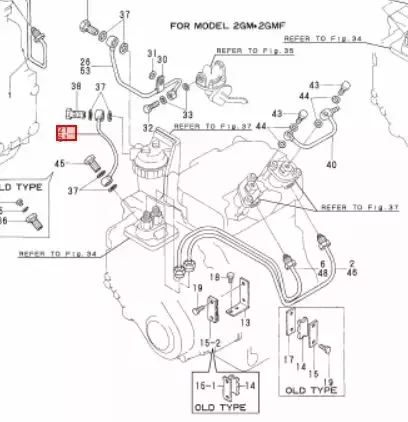 Polttoaineletku/Flexible Fuel Pipe Yanmar 2GM - 2GMF - 2GM20 - Yanmar moottorin alkuperäisosat - 36070 - 2