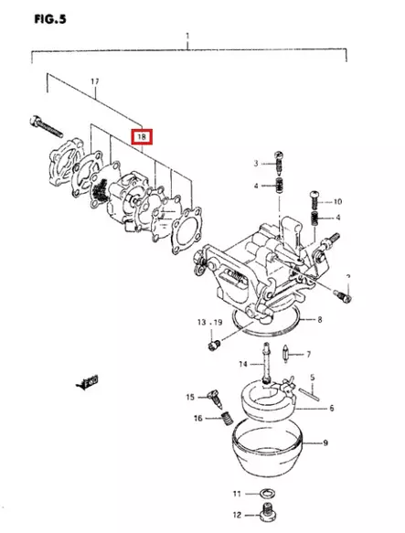Polttoainepumpun Kalvosarja/Diaphragm Set Suzuki DT8C DT9.9C DT15C - Suzuki osat perämoottorille - 52530 - 1