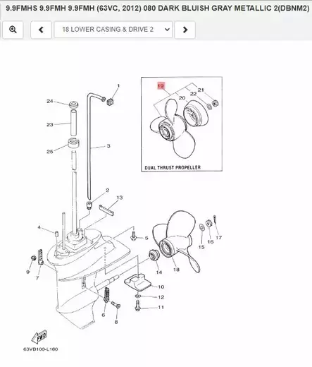 Potkuri/Propeller Yamaha (3 X 9-3/4 X8 -J) 9.9F 15F F15C F20B TYÖPOTKURI - Yamaha potkurit - 28880 - 2