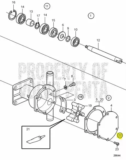 Ruuvisarja/Screw Kit 4 Ruuvia Merivesipumppu (Sea Water Pump) Volvo - Sisäperämoottorin osat - 28180 - 2