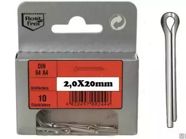 Saksisokka 2 X 20mm A4 DIN94 12kpl/pkt RST - Lowrance vene-elektroniikka - M9513043120 - 1