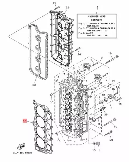 Sylinterikannen Tiiviste/Gasket Cylinder Head 1 F150G/F175A/C/F200B/F Yamaha - Yamaha muut - 32810 - 2