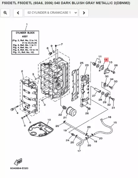 Termostaatin Tiiviste/Gasket Cover Yamaha F9.9-F70 25B 50G 60F 70C - Yamaha muut - 41270 - 2