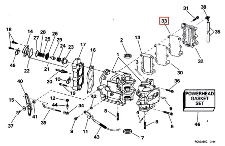 Tiiviste/Gasket Cover Evinrude/Johnson 5-8hv - Evinrude/Johnson osat perämoottoreille - 51020 - 1