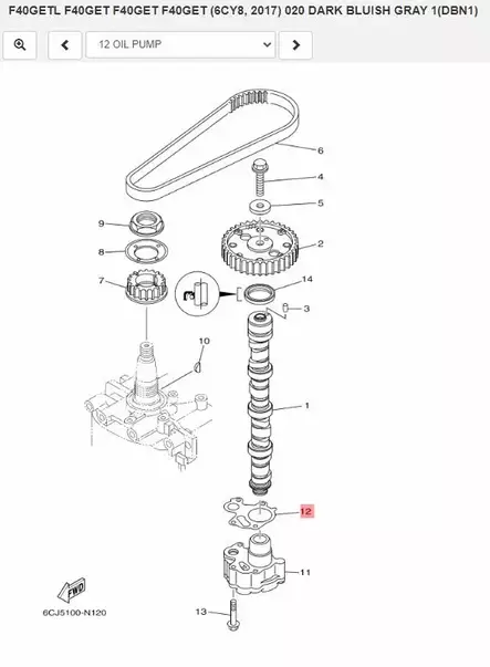 Tiiviste/Gasket Pump Cover Yamaha F40-F70 - Yamaha muut - 42120 - 2