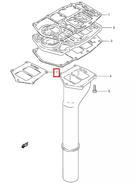 Tiiviste Pakoputki/Gasket Exhaust Tube Suzuki DT20-DT30 - Suzuki osat perämoottorille - 50870 - 2