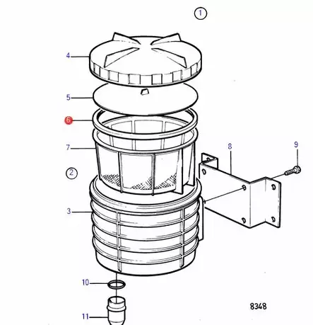 Tiiviste/Rubber Seal Sea Water Filter Vo - Sisäperämoottorin osat - 6620 - 2