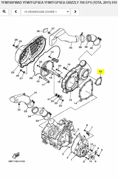Tiiviste/Seal Crankcase Yamaha ATV YFM550 YFM700 Grizzly Rhino - Yamaha Moto - 30770 - 2
