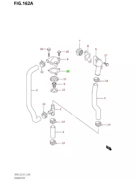 Tiiviste Termostaattikotelo/Gasket Thermostat Cover Suzuki DF60/70 - Suzuki osat perämoottorille - 50360 - 1