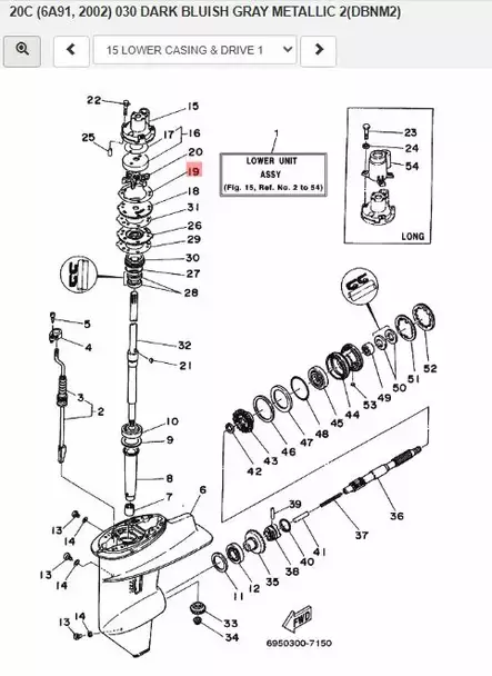 Tiiviste Vesipumppu/Gasket Cardridge Yamaha 20C 25D 30A 2-tahti - Yamaha muut - 9940 - 2