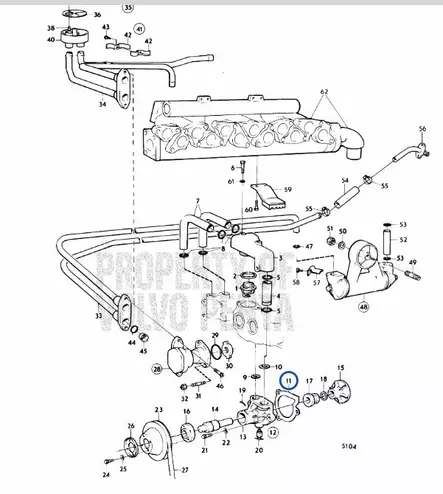 TIIVISTE Vesipumppu/Gasket Volvo AQ 165/ - Sisäperämoottorin osat - 5460 - 2