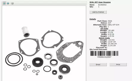 Tiivistesarja Alavaihteisto Mercury 2-4-T 50-60hv 26-814669A2 - Perämoottorin Perän osat - 36450 - 1