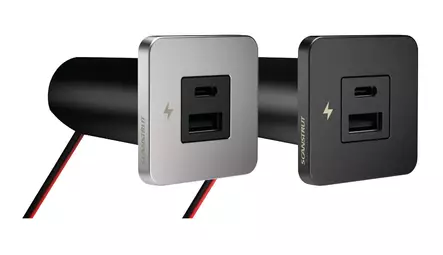 TILE USB-A / USB-C LATURI 12/24V, MUSTA - Akkutarvikkeet veneisiin - M9514601140 - 2