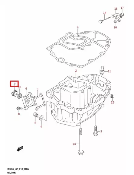 Tulppa Makeavesihuuhtelu/Plug Water Suzuki DF8-DF350 - Suzuki osat perämoottorille - 50610 - 1