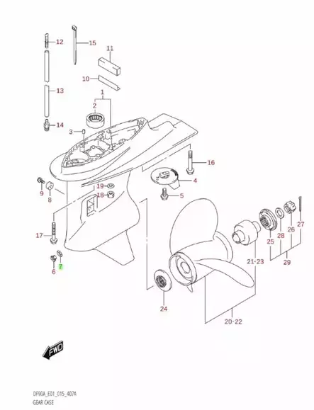 Vaihteistoöljypropun Tiiviste/Gasket Suzuki DF70-DF350 - Suzuki osat perämoottorille - 34570 - 2