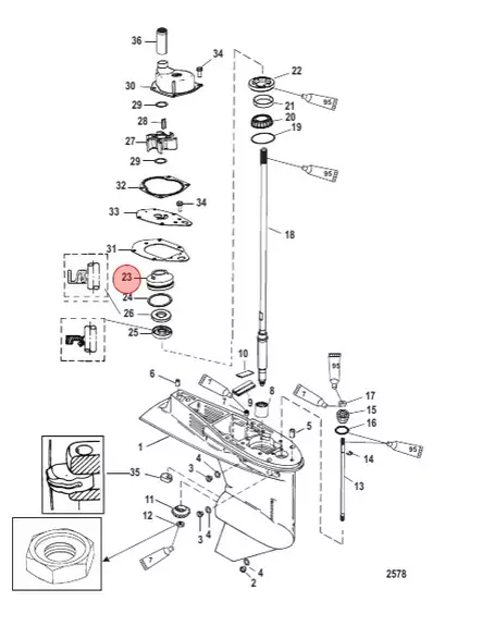 Vesipumppupohja/Base Assy Water Pump Mercury 812966A7 - Mercury/Mercruiser osat - 52570 - 1