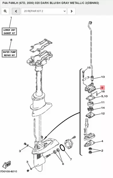 Vesipumpun Kotelo/Housing Water Pump Yamaha 4-5hv 2/4-T - Yamaha muut - 11690 - 2
