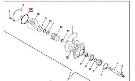 Yanmar O-rengas Impeller Gasket JH-sarja - Yanmar moottorin alkuperäisosat - 34270 - 2