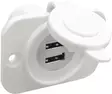 Double USB socket white rear nut + panel - Venesähkön asennustarvikkeet - D271610 - 1