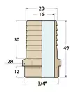 LETKULIITIN 3/4''x20MM PRONSSI - Veneen LVI - M9515015040 - 3