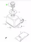 Tankin Korkki/Cap Assy (Auto Air Vent) Suzuki DT4 1988-1993 - Suzuki osat perämoottorille - 42850 - 3