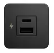 TILE USB-A / USB-C LATURI 12/24V, MUSTA - Akkutarvikkeet veneisiin - M9514601140 - 1