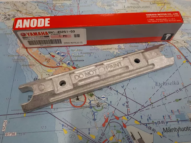 Anodi Yamaha Runkoon Bracket 40H-90A F80A F100A - Yamaha sinkkianodit - 6210 - 1