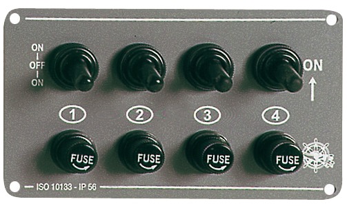 Katkaisijapaneeli 4 kytkintä - Venesähkön asennustarvikkeet - D123790 - 1