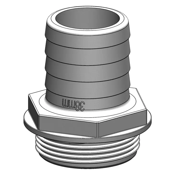 LETKULIITIN 1 1/2' 38MM VALKOINEN - Läpiviennit, letkuliitos ja sulkuhanat - M9515030310 - 1